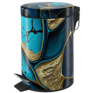 WCShop24 Kosmetikeimer Marmor Cobalt 3 Liter