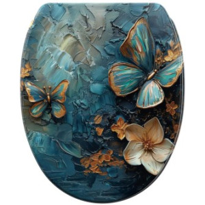 WCShop24 WC-Sitz mit Absenkautomatik und Schnellverschluss Mariposa - Premium Toilettendeckel direkt vom Hersteller