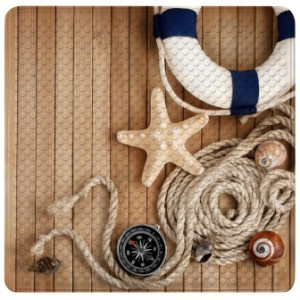 WCShop24 Badematte Maritime 53 x 53 cm