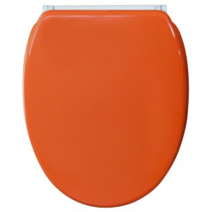 WCShop24 WC-Sitz mit Absenkautomatik und Schnellverschluss Orange - Premium Toilettendeckel direkt vom Hersteller