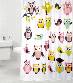 WCShop24 Duschvorhang Owl 180 x 200 cm