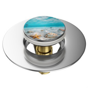 WCShop24 Pop-Up Waschbeckenstöpsel Waterworld
