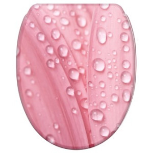 WCShop24 WC-Sitz mit Absenkautomatik und Schnellverschluss Pink Flower - Premium Toilettendeckel direkt vom Hersteller
