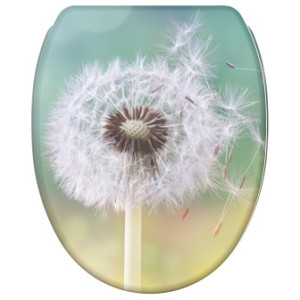 WCShop24 WC-Sitz mit Absenkautomatik und Schnellverschluss Pusteblume - Premium Toilettendeckel direkt vom Hersteller