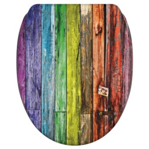 WCShop24 WC-Sitz mit Absenkautomatik und Schnellverschluss Rainbow - Premium Toilettendeckel direkt vom Hersteller