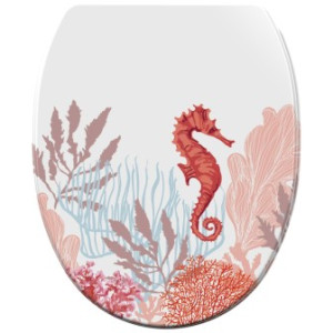 WCShop24 WC-Sitz mit Absenkautomatik und Schnellverschluss Sea Horse - Premium Toilettendeckel direkt vom Hersteller