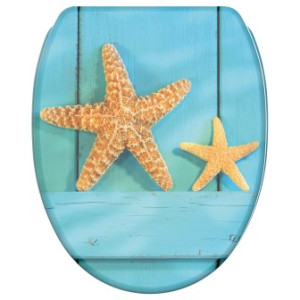WCShop24 WC-Sitz mit Absenkautomatik und Schnellverschluss Starfish - Premium Toilettendeckel direkt vom Hersteller