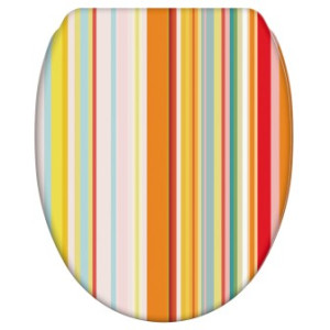 WCShop24 WC-Sitz mit Absenkautomatik und Schnellverschluss Starstripes - Premium Toilettendeckel direkt vom Hersteller