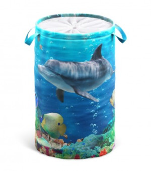 WCShop24 Wäschekorb Delphin