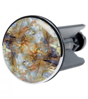 WCShop24 Waschbeckenstöpsel Marmor Braun