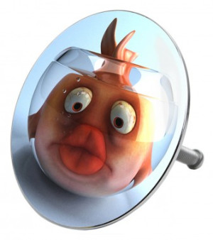 WCShop24 Badewannenstöpsel Goldfisch