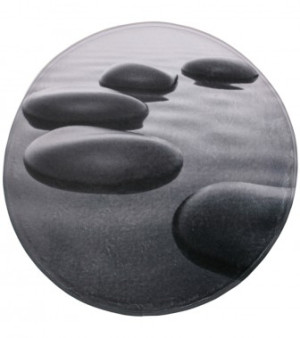 WCShop24 Badteppich rund Black Stones Ø 80 cm