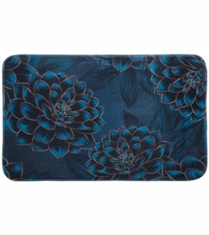 WCShop24 Badteppich Dahlien 50 x 80 cm