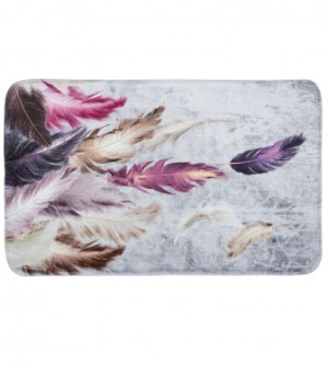 WCShop24 Badteppich Federn 70 x 110 cm