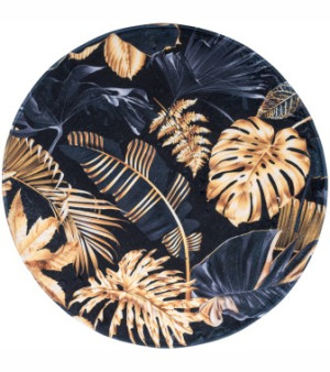 WCShop24 Badteppich rund Golden Leaves Ø 80 cm