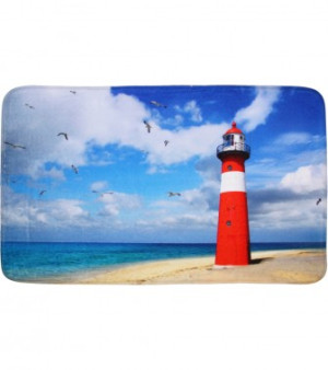 WCShop24 Badteppich Leuchtturm 70 x 110 cm