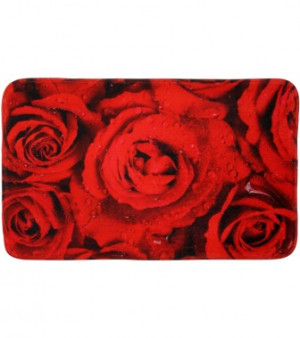 WCShop24 Badteppich Rosen 70 x 110 cm