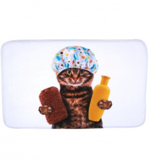 WCShop24 Badteppich Shower Cat 50 x 80 cm