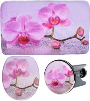 WCShop24 3-teiliges Badezimmer Set Blooming