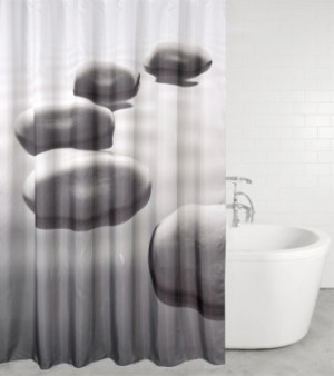 WCShop24 Duschvorhang Black Stones 180 x 200 cm