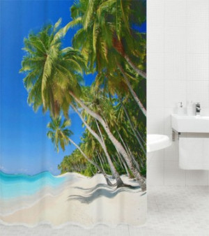 WCShop24 Duschvorhang Karibik 180 x 200 cm