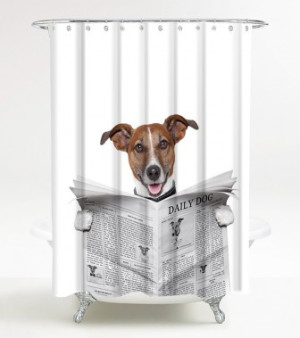 WCShop24 Duschvorhang Newspaper 180 x 200 cm