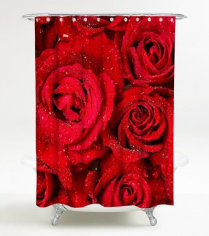 WCShop24 Duschvorhang Rosen 180 x 200 cm