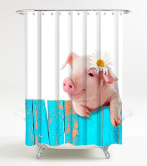 WCShop24 Duschvorhang Schwein 180 x 200 cm