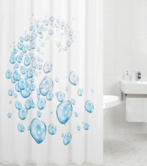 WCShop24 Duschvorhang Wasserblasen 180 x 200 cm