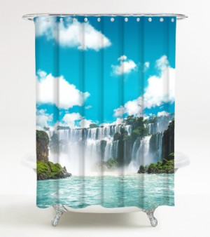 WCShop24 Duschvorhang Wasserfall 180 x 200 cm