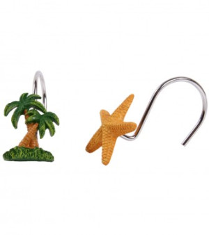 WCShop24 12 Duschvorhangringe Karibik