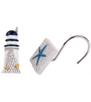 WCShop24 12 Duschvorhangringe Meeresbrise
