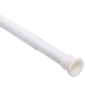 WCShop24 Duschvorhangstange Weiß 120-220cm