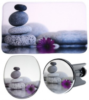 WCShop24 3-teiliges Badezimmer Set Energy Stones