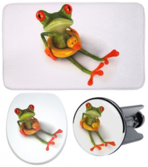 WCShop24 3-teiliges Badezimmer Set Froggy