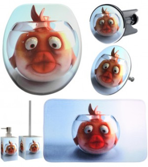 WCShop24 6-teiliges Badezimmer Set Goldfisch