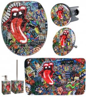 WCShop24 6-teiliges Badezimmer Set Graffiti