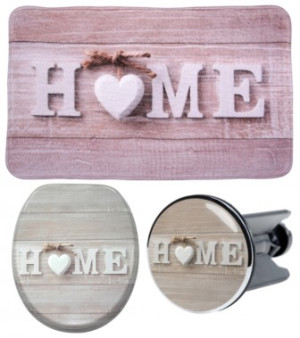 WCShop24 3-teiliges Badezimmer Set Home