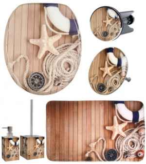 WCShop24 6-teiliges Badezimmer Set Maritime