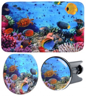 WCShop24 3-teiliges Badezimmer Set Ocean