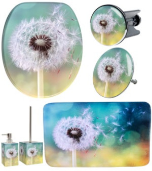 WCShop24 6-teiliges Badezimmer Set Pusteblume