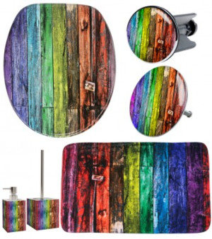 WCShop24 6-teiliges Badezimmer Set Rainbow