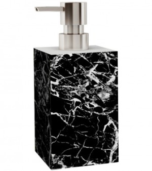 WCShop24 Seifenspender Marmor Schwarz