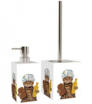 WCShop24 Badezimmer Set Shower Cat