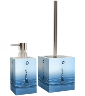 WCShop24 Badezimmer Set Wassertropfen