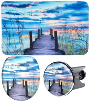 WCShop24 3-teiliges Badezimmer Set Sunset