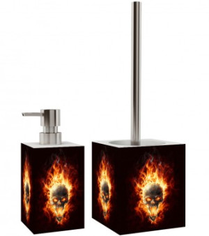 WCShop24 Badezimmer Set Totenkopf
