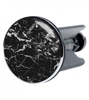 WCShop24 Waschbeckenstöpsel Marmor Schwarz