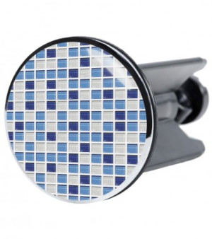 WCShop24 Waschbeckenstöpsel Mosaik Blau