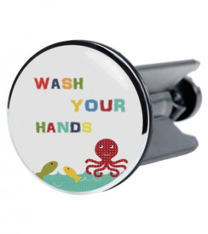WCShop24 Waschbeckenstöpsel Wash Your Hands